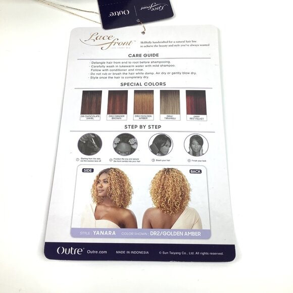 Outre Lace Front Yanara Wig Color 1 Curly HD Transparent Lace Pre-Plucked - Picture 9 of 9
